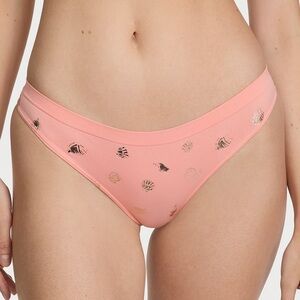 VS PINK SEAMLESS THONG PANTY SEASHELLS XL NWT